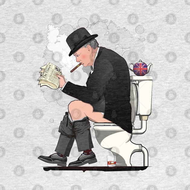 Winston Churchill on the Toilet by InTheWashroom